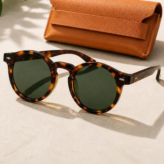 Oculos De Sol Redondo Unissex Retro Vintage Clássico Uv400