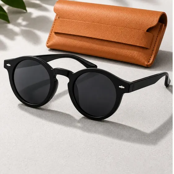 Oculos De Sol Redondo Unissex Retro Vintage Clássico Uv400