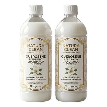 Kit Querosene Perfumado Chá Branco Premium 1l Natura Clean Chá Branco