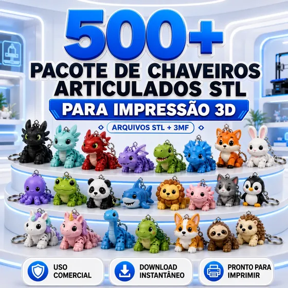 Pack Arquivo Stl Chaveiro Bichinho