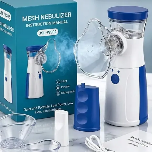 Inalador Nebulizador Mesh Portátil Usb Pilha Silencioso Branco 127/220v