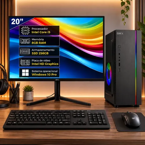 Computador Completo 20 ' Intel I5 4° 8gb Ssd 256gb Windows10 256 Gb 8 Gb Hd Graphics