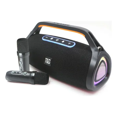 Caixa Som Portátil Bluetooth 5.3 Rgb, Usb/tf, Preta 20w Preto 5v