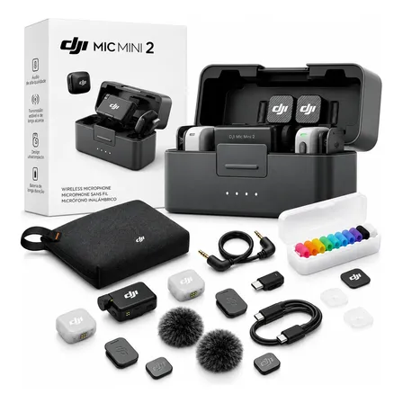 Microfone De Lapela Sem Fio Dji Mic Mini 2 Combo Completo