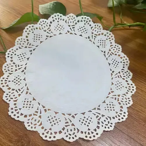 Kit Toalha Rendada De Papel 31cm Branco 50 Unidades