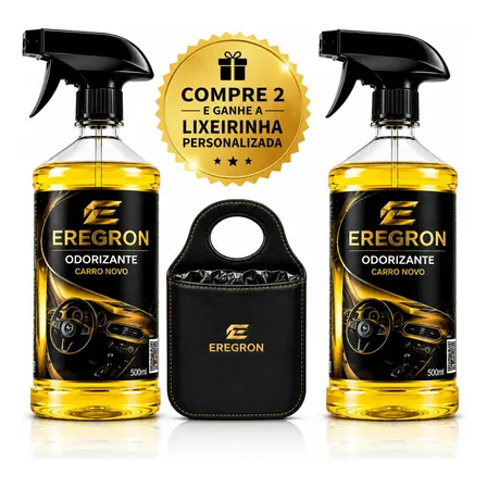2 Aromatizante + Brinde Odorizador Carro Novo Automotivo 1l Amarelo Carro Novo