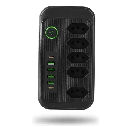 Extensão Elétrica Tomadas Usb Type-c Bivolt Filtro De Linha