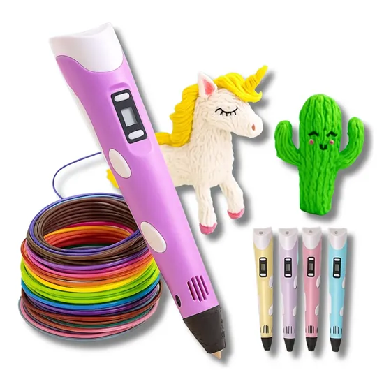 Caneta 3d Impressora Profissional + Refil +cabo Usb Infantil