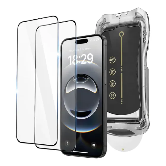 Kit 2 Pelicula Aplicador Vidro 3d Premium Para iPhone
