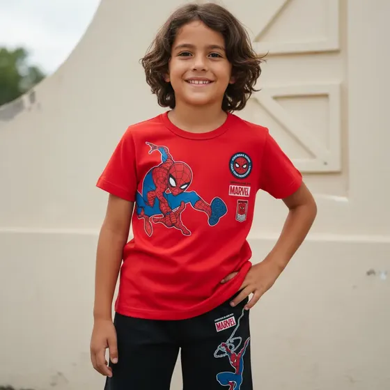 Conjunto Menino Brandili Homem Aranha Vermelho Homem Aranha 3