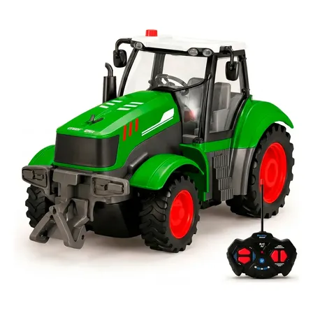 Trator Controle Remoto Infantil Recarregável Usb 4x4 Com Luz Verde Trator Agrícola