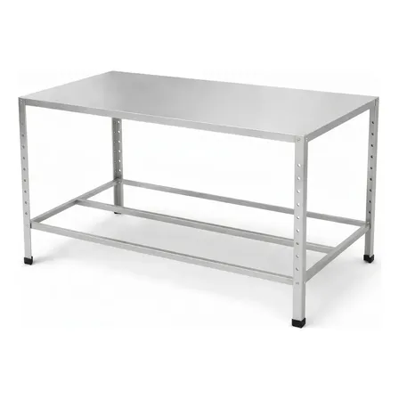 Mesa De Aco Galvanizado 90cm Pronta Entrega Com Prateleira