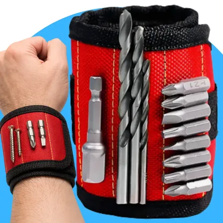 Pulseira Magnetica Parafusos Bracelete Imã Segura Pregos