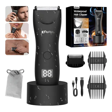 Aparador De Pelos Corporais Masculino Enssu Com Base Cor Pr Preto 127/220v