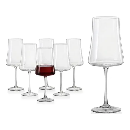 Jogo 6 Taças Cristal Titanium Vinho Tinto 560ml Xtra Bohemia Incolor