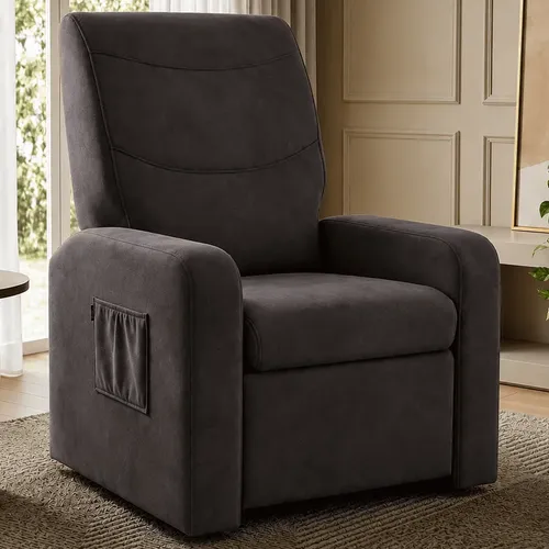 Poltrona Cadeira Reclinável Papai Mamãe Unitalle Alpha Suede Marrom