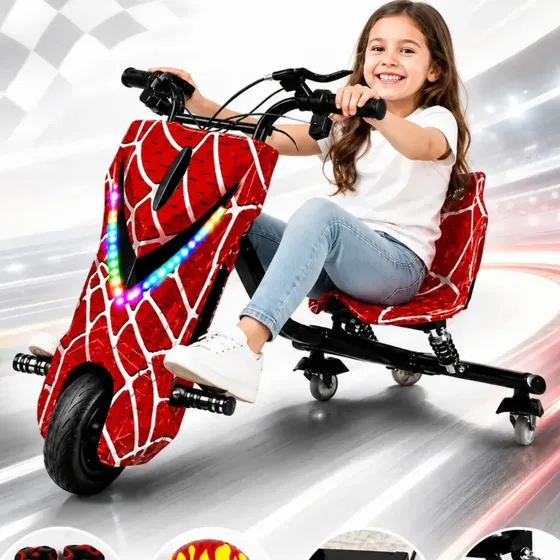 Triciclo Eletrico Drift Grande 350w 36v Suporta 90kg +brinde