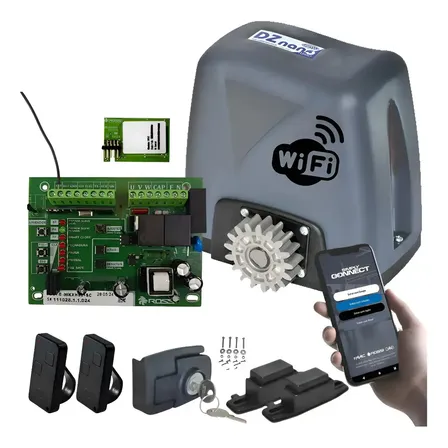Motor Portão Eletrônico 600kg Dz Nano Turbo Wifi App Celular Cinza-escuro 220v 50 60 Hz