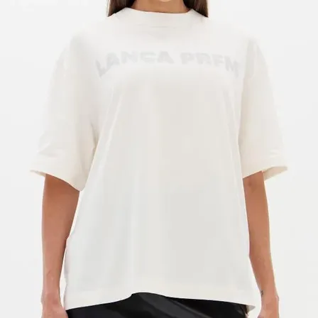 T-shirt Oversized Com Mangas Curtas Lança Perfume Branco Gg