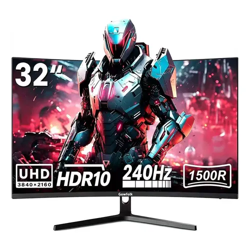 Monitor Gamer Curvo Gawfolk 32 4k Uhd 240hz 1500r Pc Hdmi Preto 127/220v