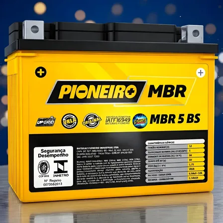 Pioneiro Moto 12v 5ah Start Fan Titan Factor Bros Biz 150