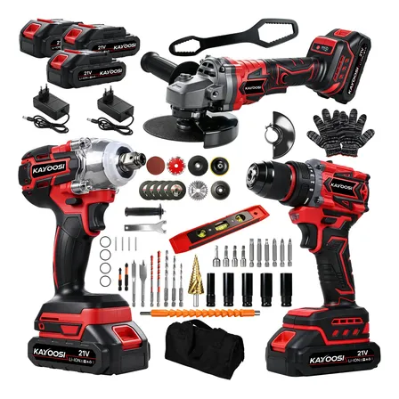 Kit Furadeira Chave Impacto Esmerilhadeira Brushless