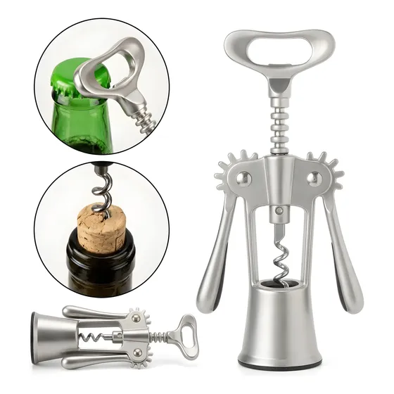 Abridor Vinho Saca-rolhas Profissional Ergonômico Aço Inox