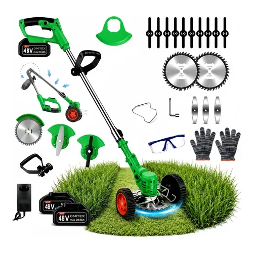 Roçadeira Aparador De Grama Sem Fio 48v Bateria Recarregável 48v Verde