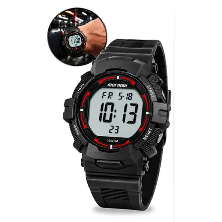 Relógio Mormaii Masculino Digital Esportivo Pulso Original Preto