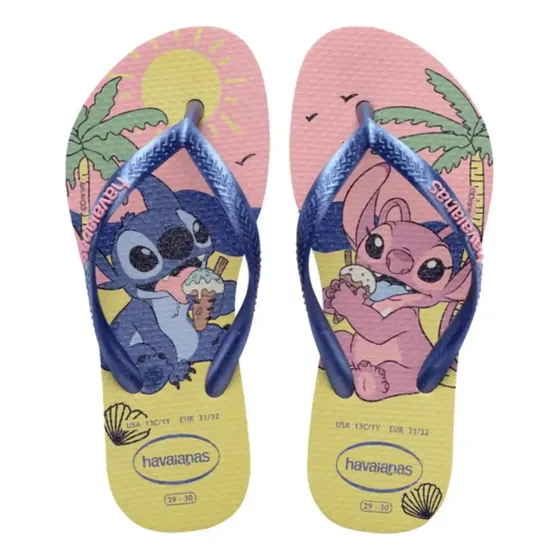 Chinelo Sandalia Havaianas Princesas Meninas Infantil Lilo E Stitch 31/32