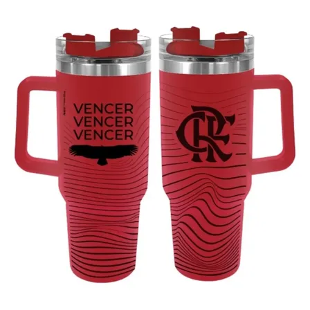 Copo Térmico Oficial Flamengo 1200ml Com Tampa E Canudo. Flamengo Mengao