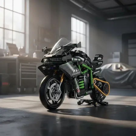 Moto Em Blocos De Montar 1:8 Com 519-812 Peças 812 Mg03