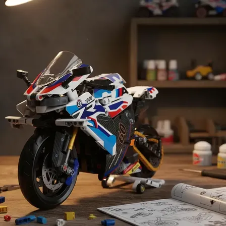 Blocos De Montar Moto 1:8 Colecionável 9 Modelos 715 Mg01