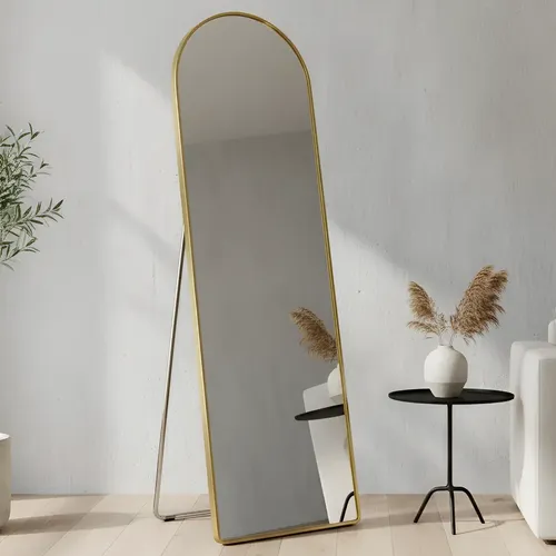 Espelho Corpo Inteiro 120x40 Decorativo Apoio Chão E Parede Dourado