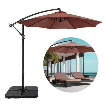 Ombrelone Guarda Sol 3m Com Base 60l Articulado Lateral Marrom