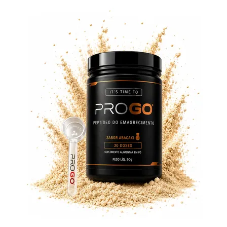 Progo Peptídeo 90g Bioativo Sem Glúten 30 Doses Emagrece Abacaxi