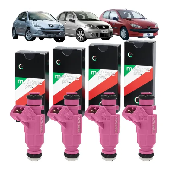 Kit 4 Bicos Injetores C3 Peugeot 206 207 1.4 Flex 0280156295