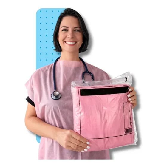Avental Descartavel Tnt 30g Sem Manga Rosa 100 Unidades