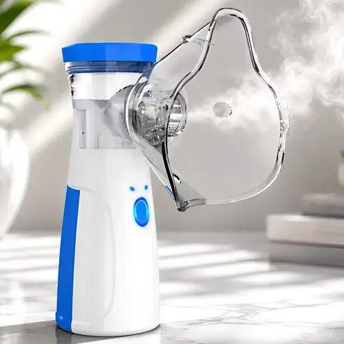 Inalador Nebulizador Portátil Silencioso Infantil Adulto Azul 127/220v