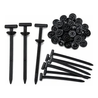 Kit Abraçadeira Fivela Automotiva Autotravante Nylon 50 Uni Preto