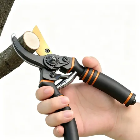 Tesoura De Poda Com Catraca Reforçada Para Galhos Preto
