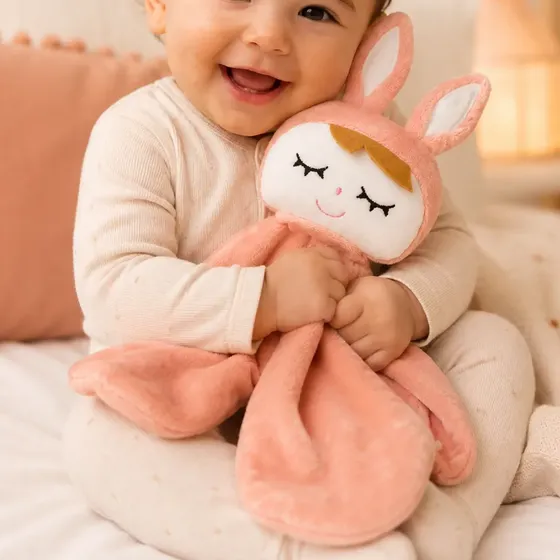 Naninha Bebe Com Prendedor De Chupeta Pelucia Macia Apego