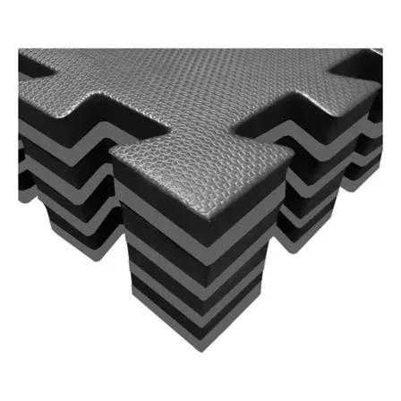 Tatame Eva 100x100cm 30mm 1 Peça Academia Evamais Tatames Preto Com Cinza Solzinho Antiderrapante