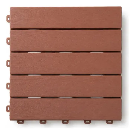 Kit 10 Deck Modular Plástico 30x30cm Antiderrapante Banheiro Marrom