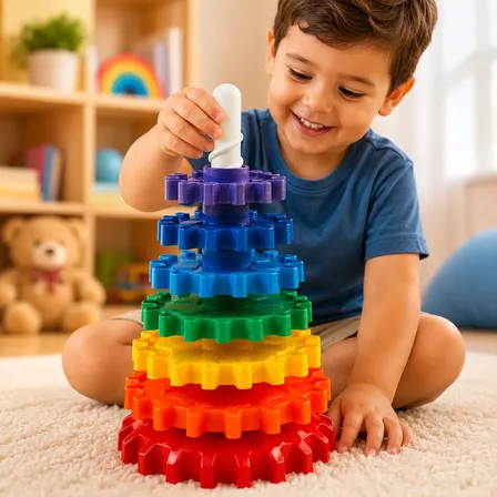 Torre Engrenagem Giratórias Brinquedo Educativo Infantil