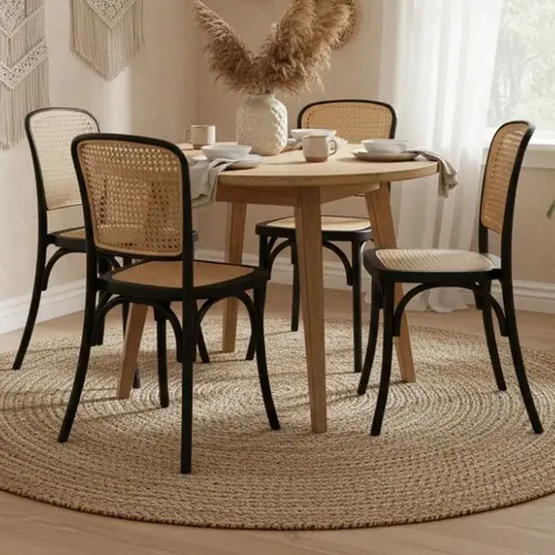 Kit 4 Cadeiras Amis Rattan Sala Cozinha Jantar Nuvo Decor Preto Consultar Variação