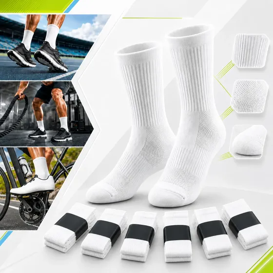 Kit 6 Pares Meias Poliamida Esportiva Corrida Bike Academia