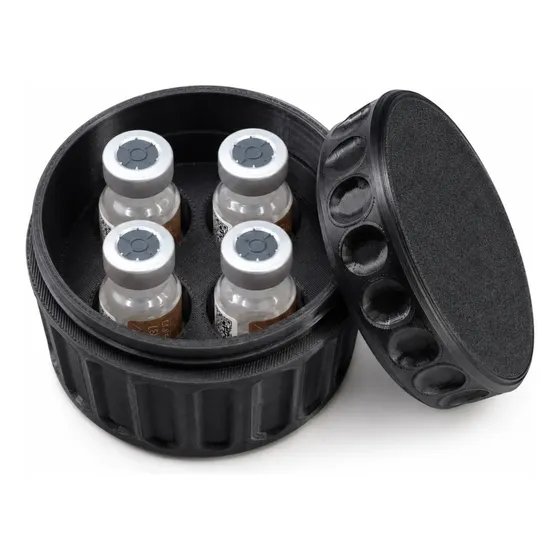 Porta Organizador 4 Ampolas Tampa Rosqueavel Compacto Tizer