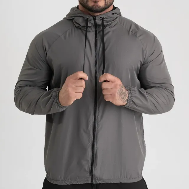 Jaqueta Corta Vento Liso Unissex Esportivo Capuz E Bolsos