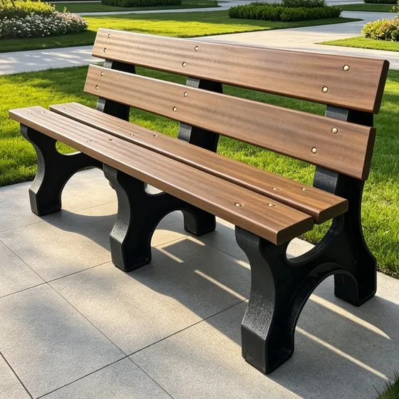 Banco Jardim Madeira Plástica Premium Super Resistente 1,50m Ipê Banco